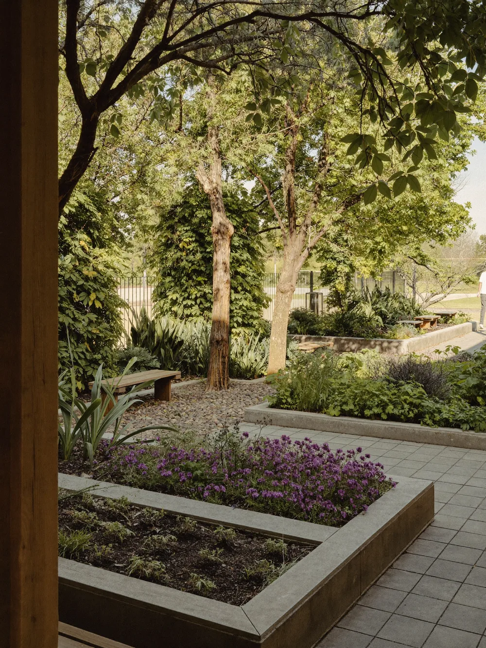 Outdoor area for fresh air and gentle activity